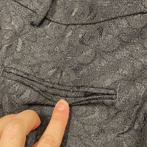 Ann Taylor Floral Lace Black Pants size 6 - Picture 7 of 11